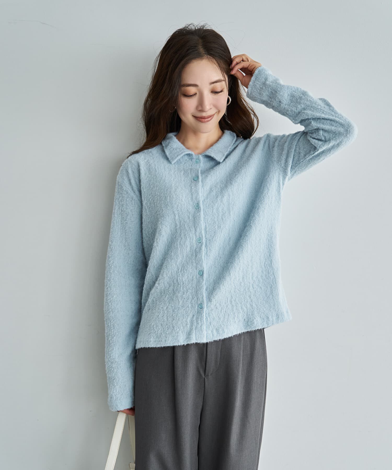 STYLE DELI「シャギーニュアンスカットソーシャツ」|Tシャツ・カットソー|ライトブルー