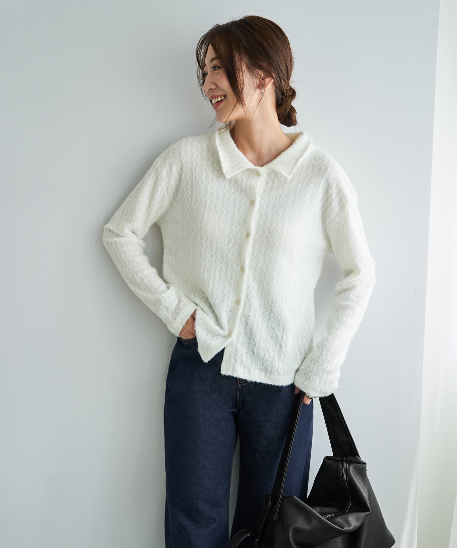 STYLE DELI「シャギーニュアンスカットソーシャツ」|Tシャツ・カットソー|ホワイト