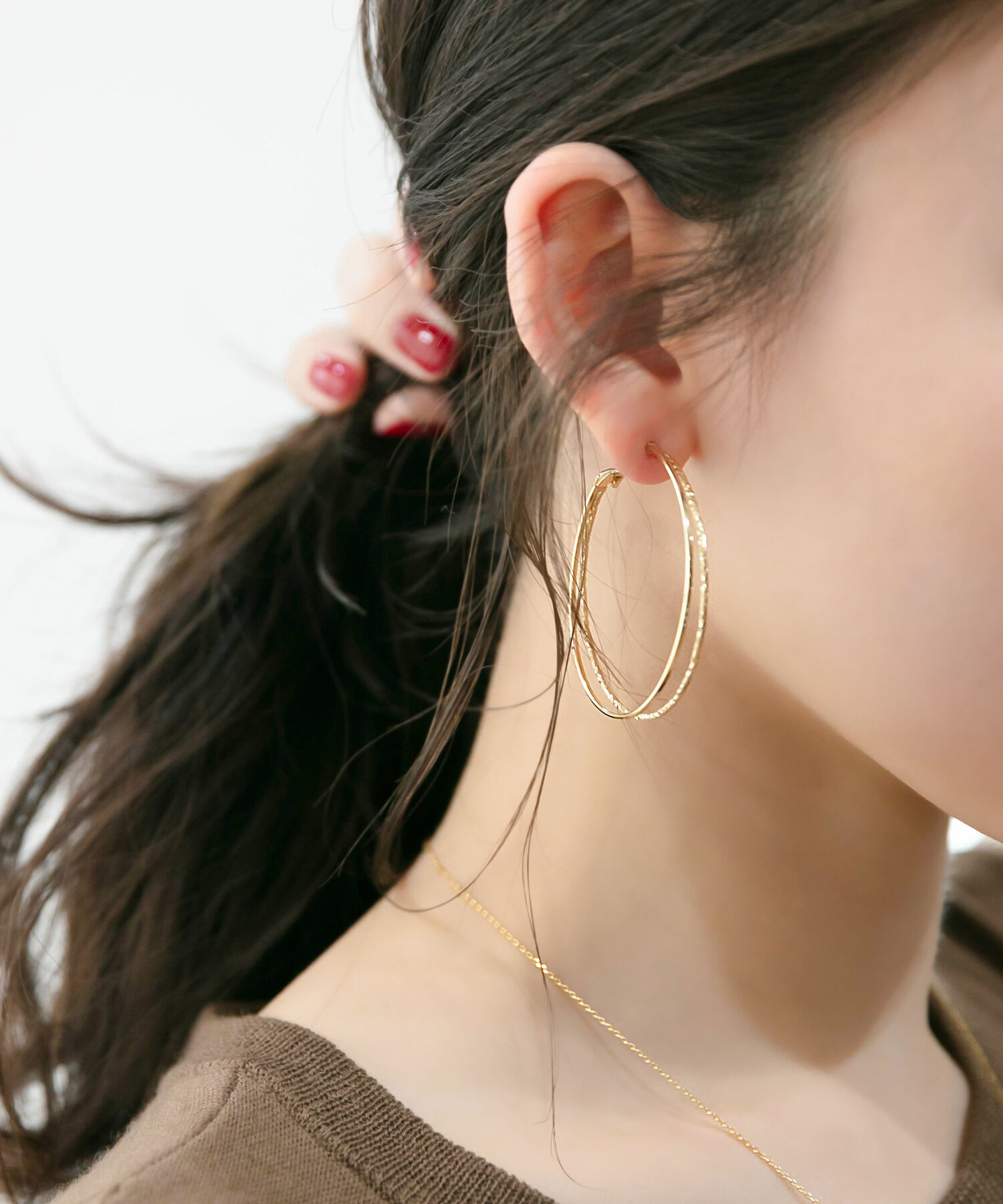 Phoebe「ダブルラインフープピアス」|ピアス|