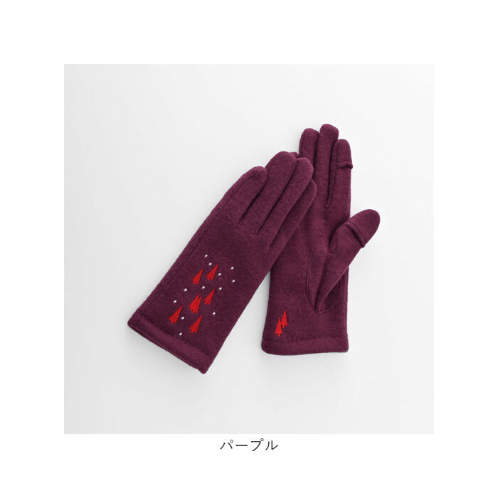 BACKYARD FAMILY「クロダ 手袋 レディース 通販 グローブ 手ぶくろ 暖かい かわいい 刺繍 スマートフォン対応」|手袋|