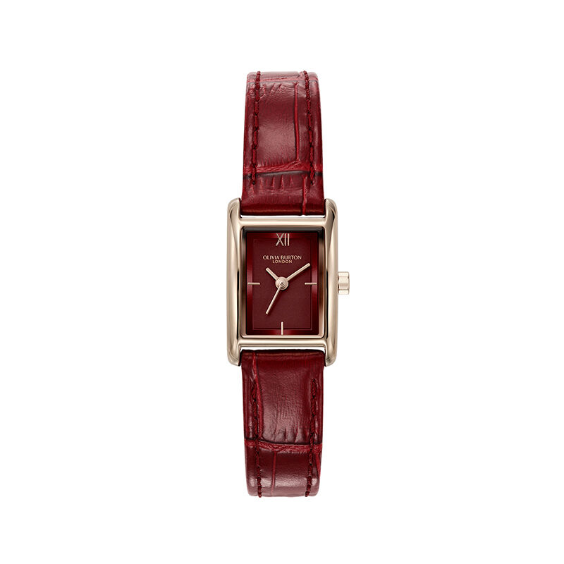 OLIVIA BURTON 「〈OLIVIA BURTON(ｵﾘﾋﾞｱﾊﾞｰﾄﾝ)〉ｸﾗｼｯｸ 16mm　ﾐﾆｸﾞﾛｰﾌﾞ ﾛｰｽﾞｺﾞｰﾙﾄﾞ＆ﾁｪﾘｰ ｸﾛｺﾀﾞｲﾙﾚｻﾞｰ」|腕時計|
