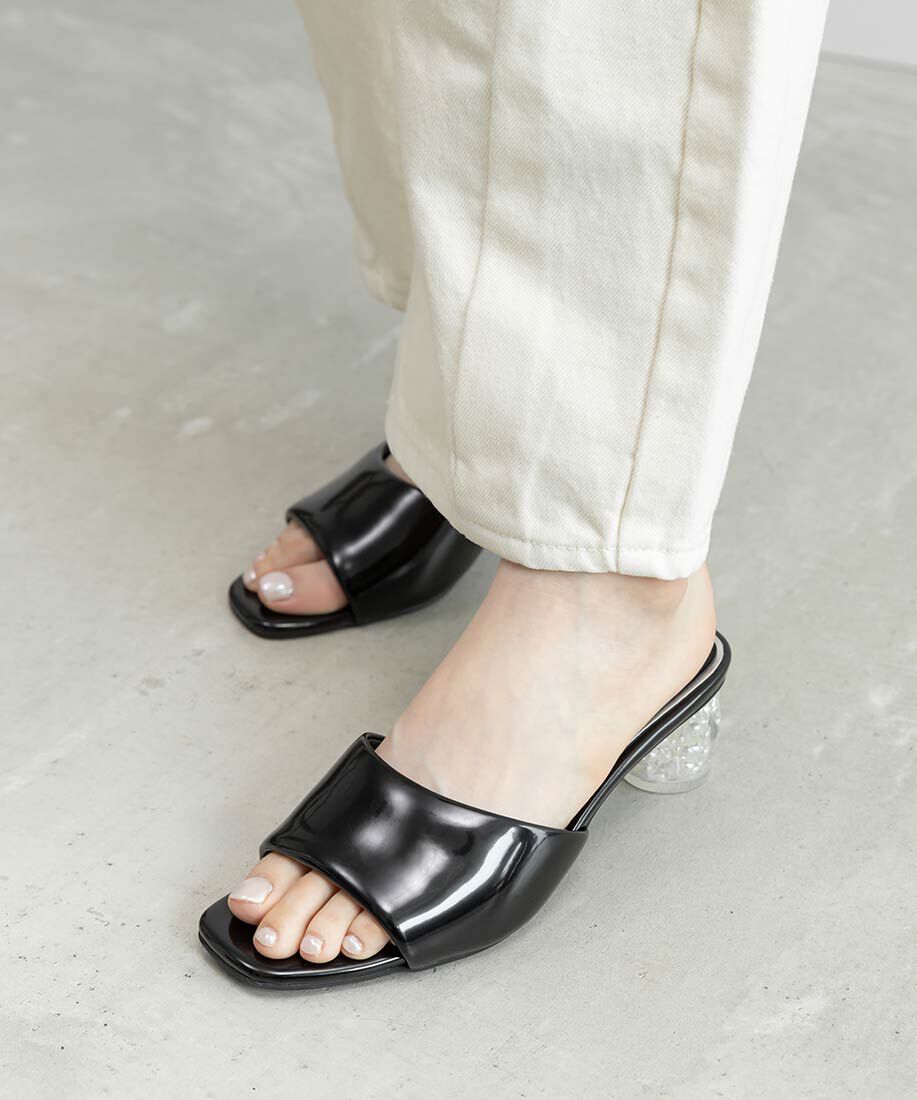  「パールヒールミュールサンダル」|パンプス|