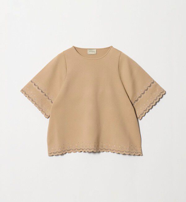 UNITED ARROWS「カットワーク スカラップ プルオーバー ニット ‐ウォッシャブル‐」|ニット・セーター|BEIGE