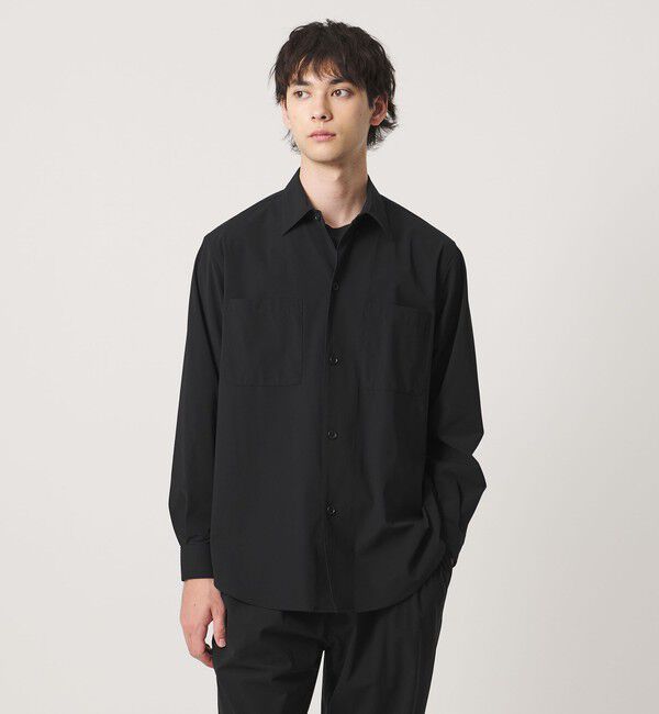 UNITED ARROWS「ナイロン/ポリウレタン エコニール シャツ タテヨコストレッチ」|カーディガン|BLACK