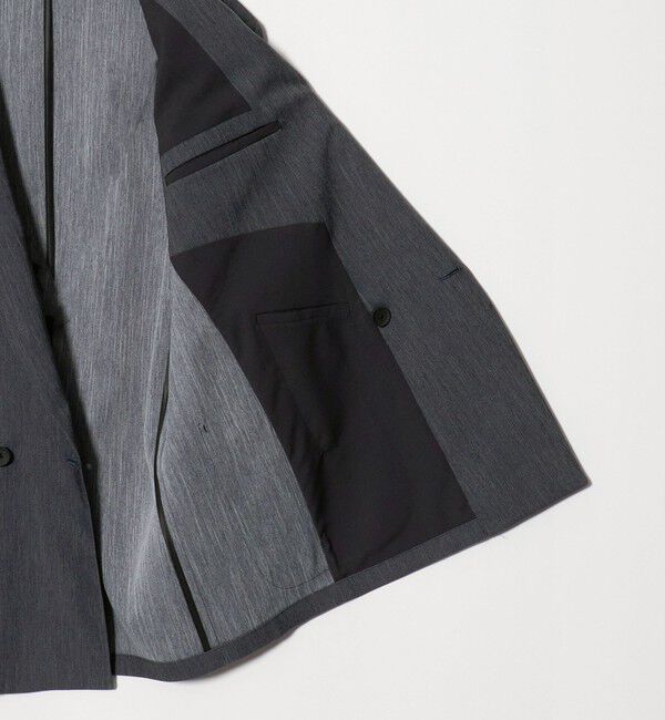 UNITED ARROWS「テックデニム ダブル 4ボタン テーラードジャケット UA COZY ウォッシャブル ヨコストレッチ」|テーラードジャケット|