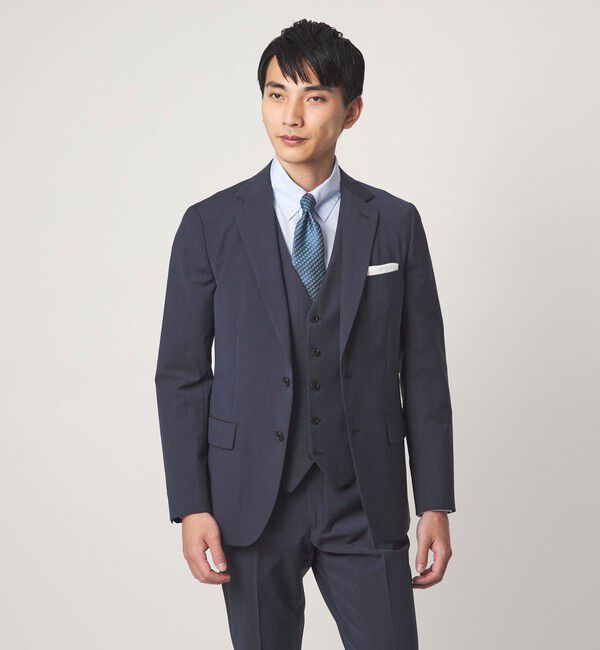 UNITED ARROWS green label relaxing「A+ TWPU トロピカル無地 2B スリム セットアップ ジャケット -ウォッシャブル・ストレッチ-」|スーツ|