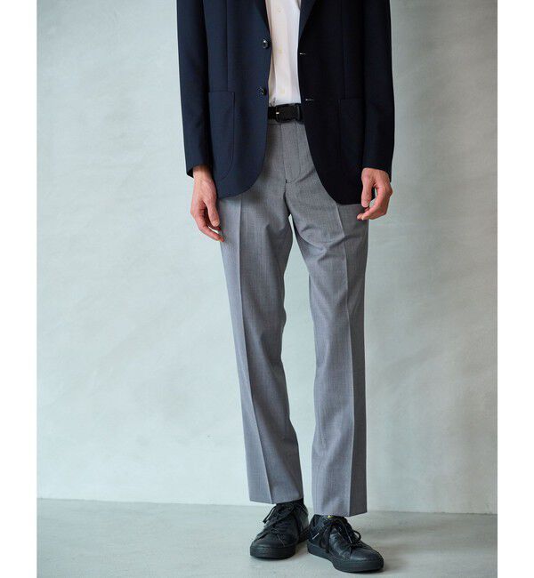 UNITED ARROWS green label relaxing「A+ TWPU トロピカル無地 スリム セットアップ パンツ スラックス -ウォッシャブル・ストレッチ・ウエストア」|スーツ|MD.GRAY