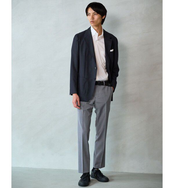UNITED ARROWS green label relaxing「A+ TWPU トロピカル無地 スリム セットアップ パンツ スラックス -ウォッシャブル・ストレッチ・ウエストア」|スーツ|