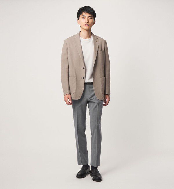 UNITED ARROWS green label relaxing「A+ TWPU トロピカル無地 スリム セットアップ パンツ スラックス -ウォッシャブル・ストレッチ・ウエストア」|スーツ|