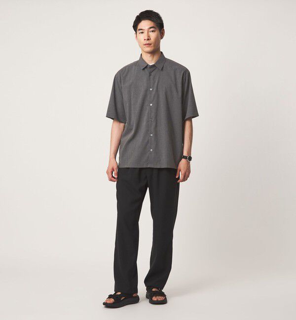 UNITED ARROWS green label relaxing「【WEB限定】JUST fit ウールライク ボックス シルエット 半袖 シャツ」|シャツ・ブラウス|