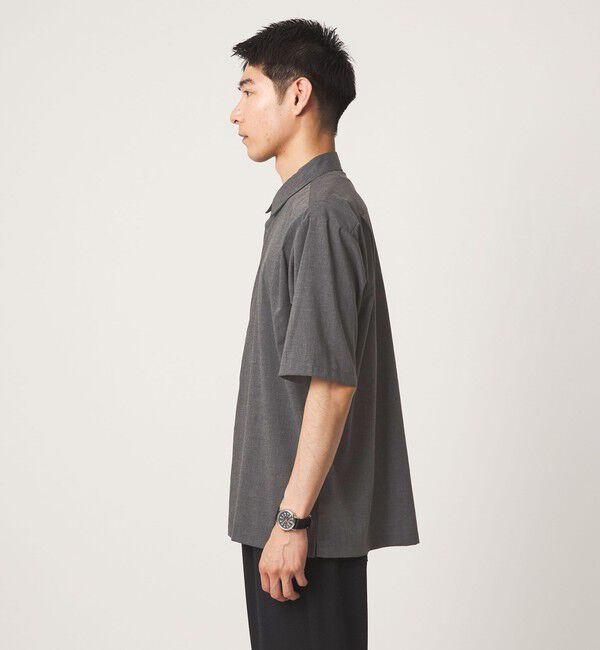 UNITED ARROWS green label relaxing「【WEB限定】JUST fit ウールライク ボックス シルエット 半袖 シャツ」|シャツ・ブラウス|