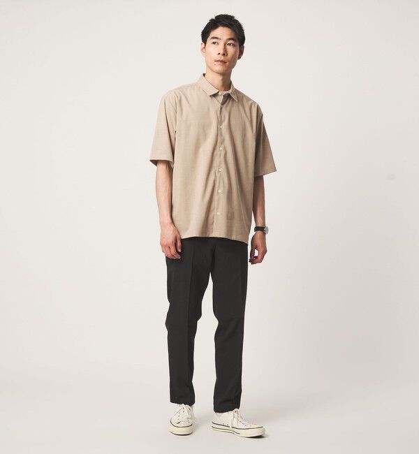 UNITED ARROWS green label relaxing「【WEB限定】JUST fit ウールライク ボックス シルエット 半袖 シャツ」|シャツ・ブラウス|