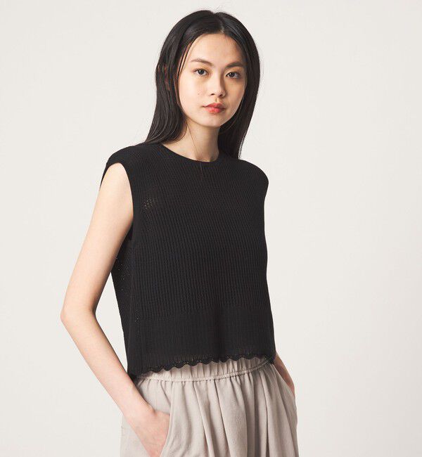 EMMEL REFINES「＜EMMEL REFINES＞EM HW スカシアミ 2WAY ニットベスト」|ニット・セーター|BLACK