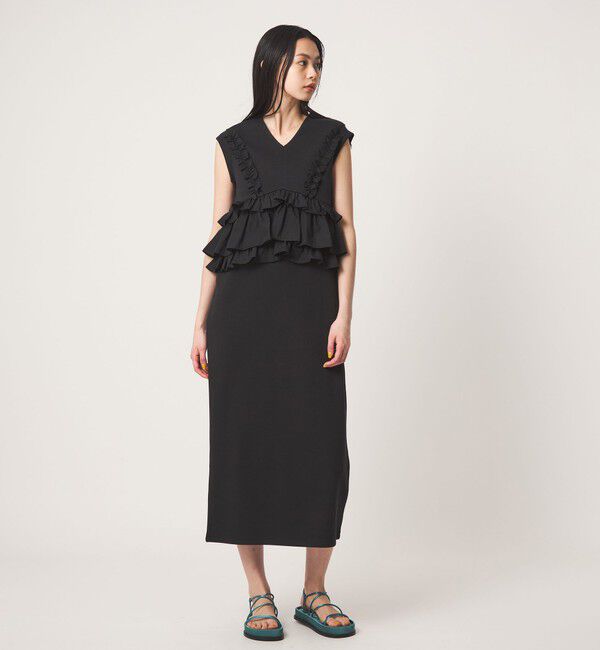 EMMEL REFINES「＜EMMEL REFINES＞EM ドッキングフリル カットソー ワンピース」|ワンピース|