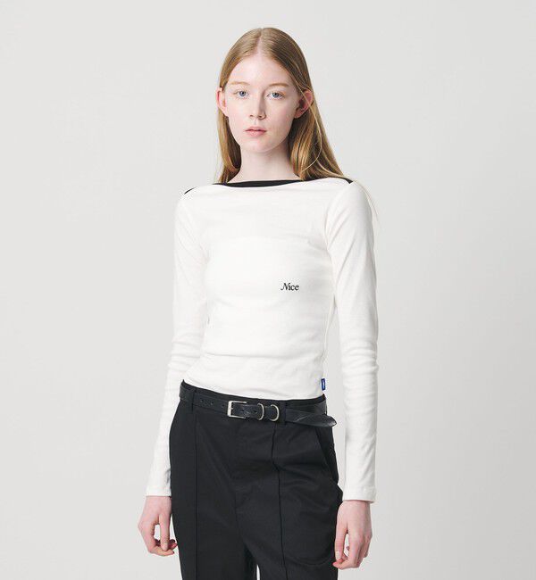 NICE WEATHER「＜NICE WEATHER＞ロゴ フィット ロングスリーブ Tシャツ」|Tシャツ・カットソー|