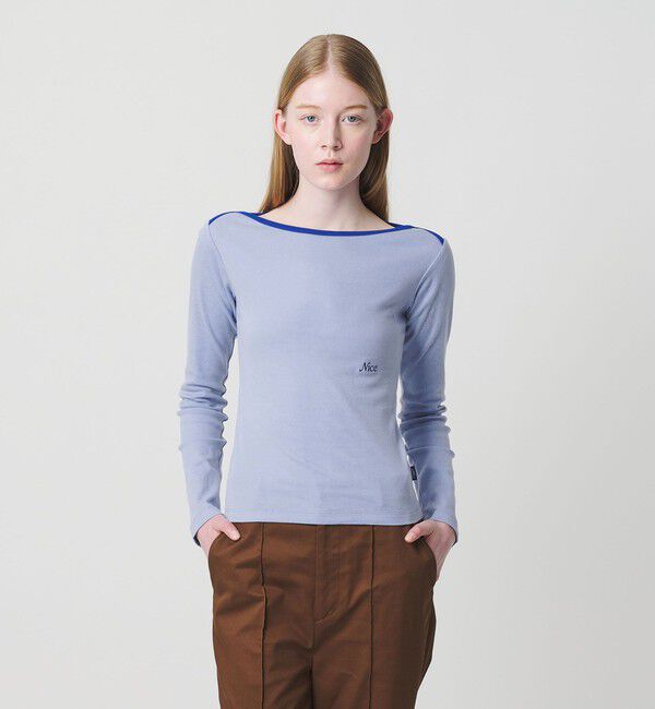 NICE WEATHER「＜NICE WEATHER＞ロゴ フィット ロングスリーブ Tシャツ」|Tシャツ・カットソー|LT.BLUE