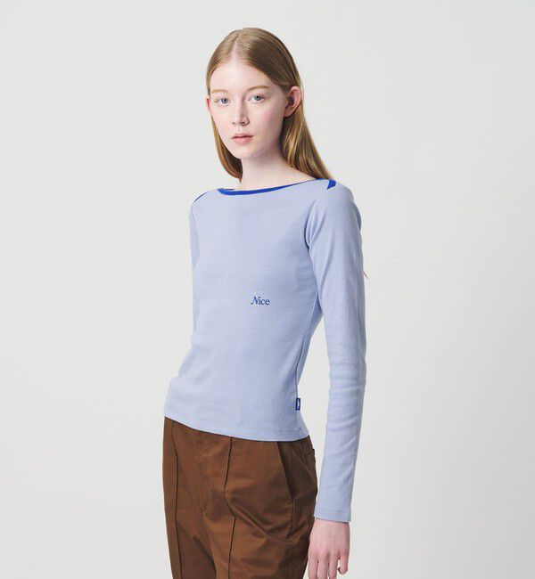 NICE WEATHER「＜NICE WEATHER＞ロゴ フィット ロングスリーブ Tシャツ」|Tシャツ・カットソー|