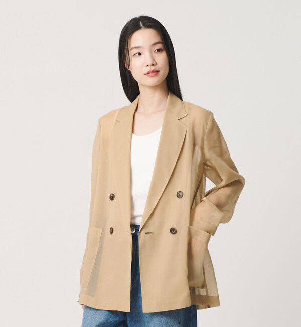 BEAUTY&YOUTH UNITED ARROWS「ポリエステル シアー ダブルジャケット ウォッシャブル」|テーラードジャケット|