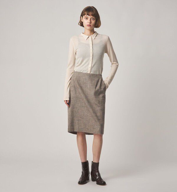 STEVEN ALAN「＜Steven Alan＞ヘリンボーン ツイード ライク ペンシルスカート」|スカート|