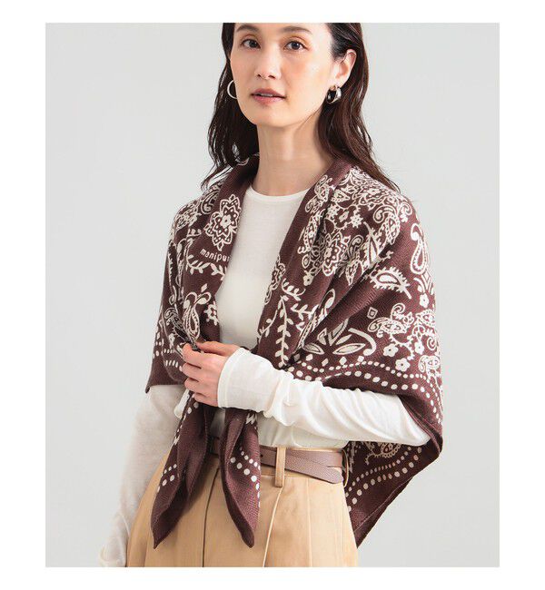 Demi-Luxe BEAMS 「manipuri / バンダナ ストール」|ストール|【WEB限定】別注BROWN