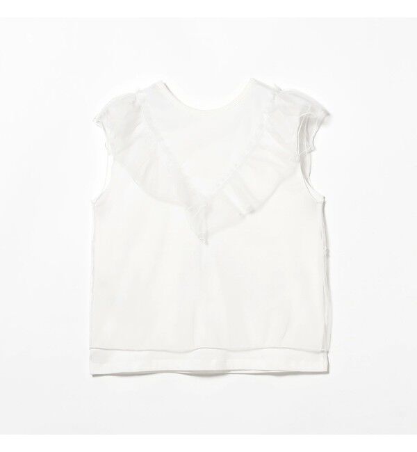Ray BEAMS 「チュール レイヤー ラッフル フレンチスリーブ」|Tシャツ・カットソー|