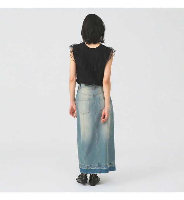 Ray BEAMS 「チュール レイヤー ラッフル フレンチスリーブ」|Tシャツ・カットソー|