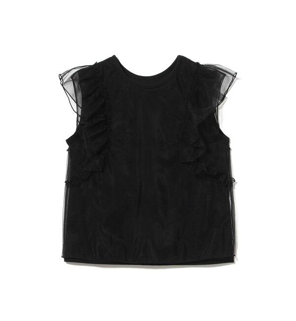 Ray BEAMS 「チュール レイヤー ラッフル フレンチスリーブ」|Tシャツ・カットソー|