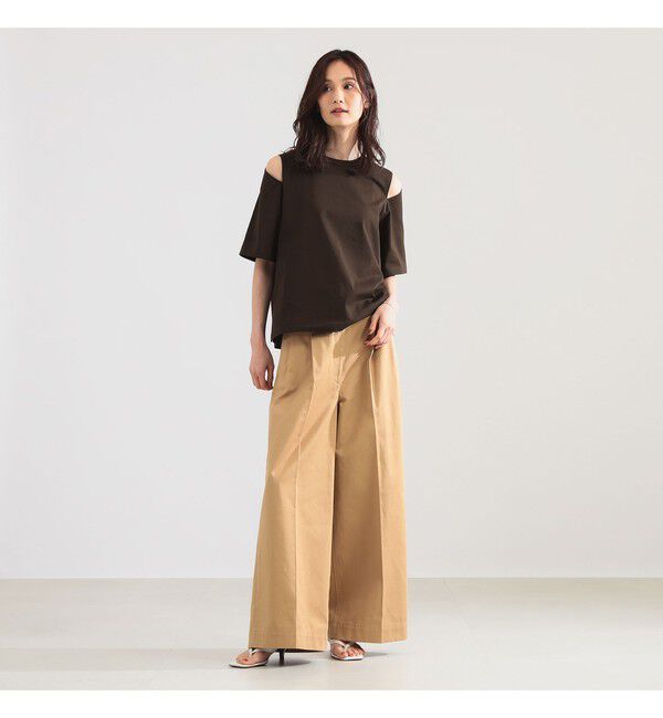 Demi-Luxe BEAMS 「ショルダー スリット Tシャツ」|Tシャツ・カットソー|