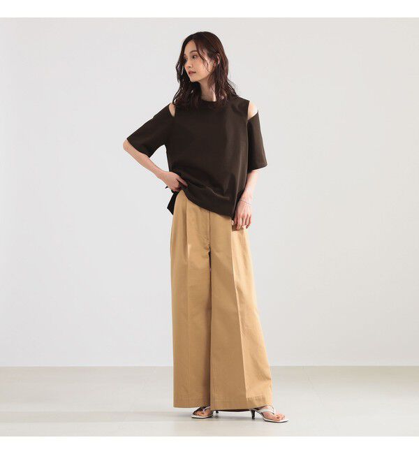 Demi-Luxe BEAMS 「ショルダー スリット Tシャツ」|Tシャツ・カットソー|
