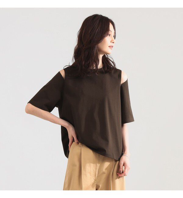 Demi-Luxe BEAMS 「ショルダー スリット Tシャツ」|Tシャツ・カットソー|