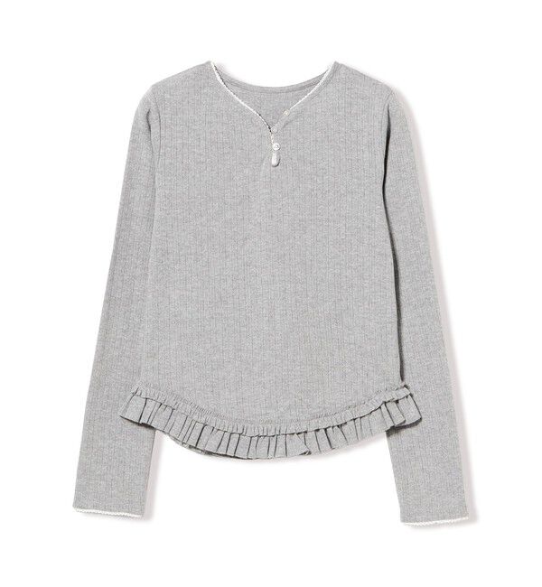 Ray BEAMS 「アイレット フリル ヘム ヘンリーネック」|Tシャツ・カットソー|
