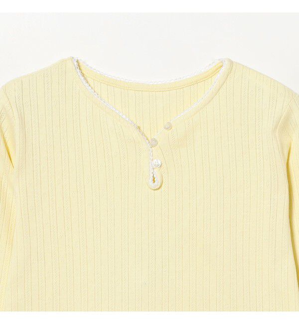 Ray BEAMS 「アイレット フリル ヘム ヘンリーネック」|Tシャツ・カットソー|