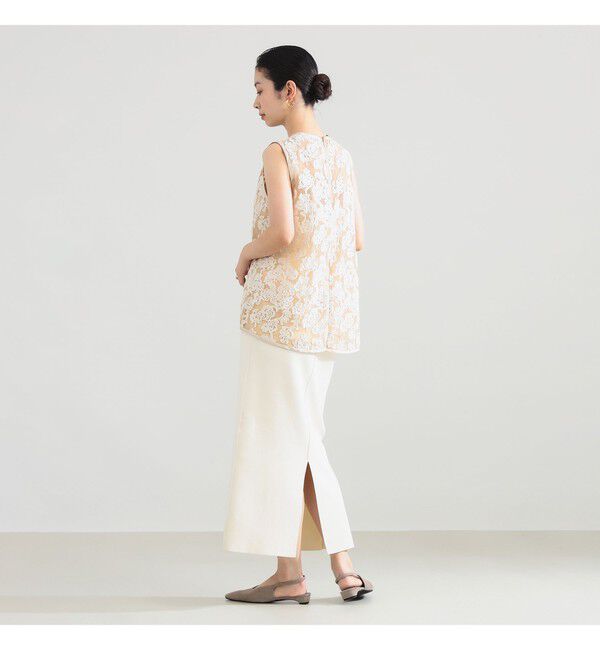Demi-Luxe BEAMS 「モールヤーン エンブロ ノースリーブ ブラウス」|シャツ・ブラウス|