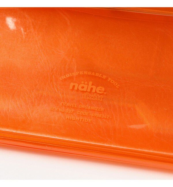 bPr BEAMS「【別注】nahe(R) / トラベル オーガナイザー クリア オレンジ」|ステーショナリー|