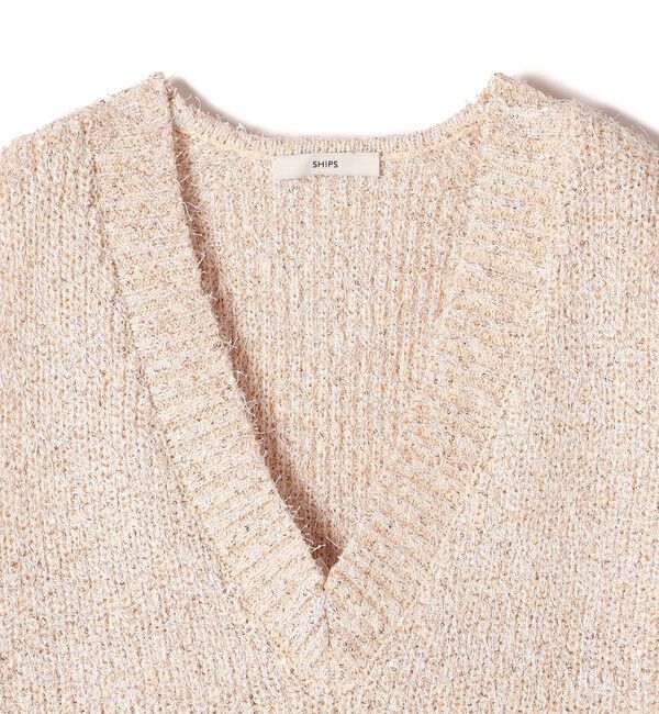 SHIPS for women「〈手洗い可能〉カール ヤーン スパンコール ベスト 24SS ◇」|ベスト・ジレ|