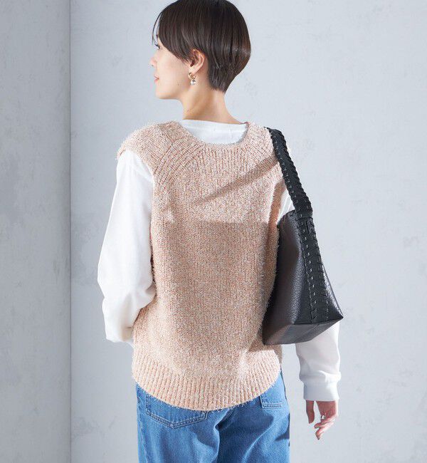 SHIPS for women「〈手洗い可能〉カール ヤーン スパンコール ベスト 24SS ◇」|ベスト・ジレ|
