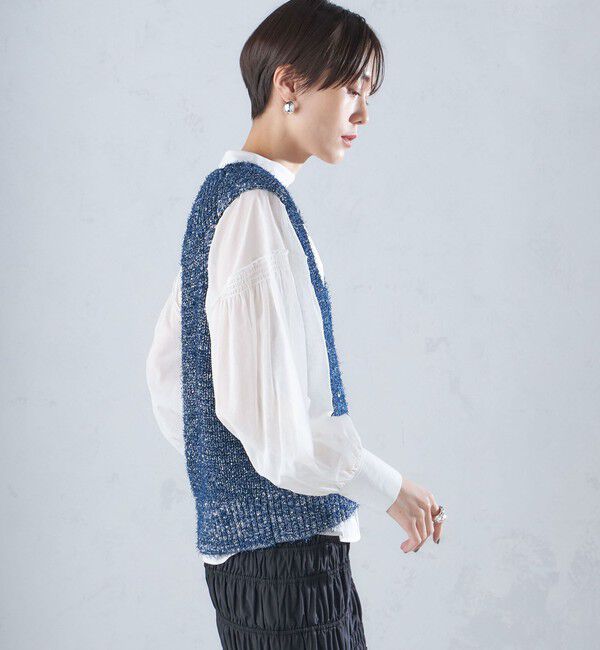 SHIPS for women「〈手洗い可能〉カール ヤーン スパンコール ベスト 24SS ◇」|ベスト・ジレ|