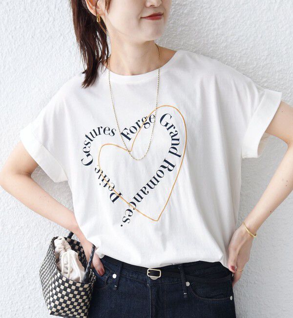 SHIPS for women「【WEB限定】〈手洗い可能〉バリエーション ロゴ 刺繍 プリントTEE」|Tシャツ・カットソー|