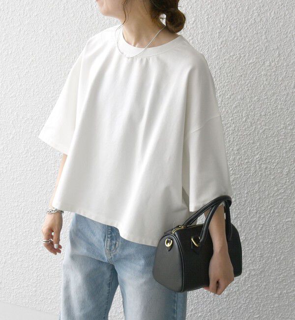 SHIPS any「【WEB限定】SHIPS any:〈洗濯機可能〉インレイ ハーフスリーブ ショートTEE」|Tシャツ・カットソー|