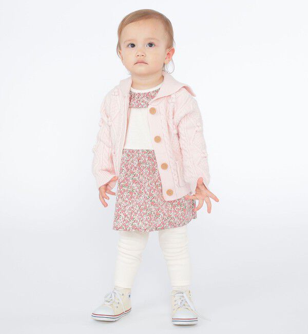 SHIPS KIDS「SHIPS KIDS:80～90cm /〈洗濯機可能〉ケーブル ニット カーディガン」|カーディガン|