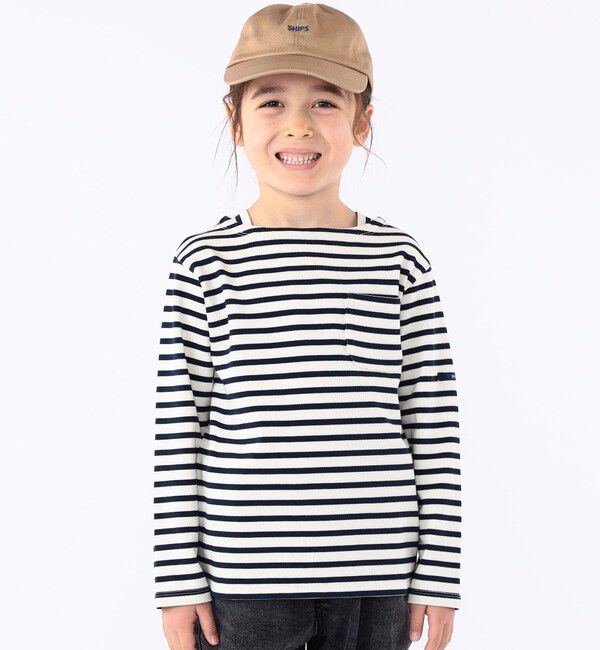 SHIPS KIDS「SHIPS KIDS:100～130cm / ボーダー 長袖 TEE」|Tシャツ・カットソー|