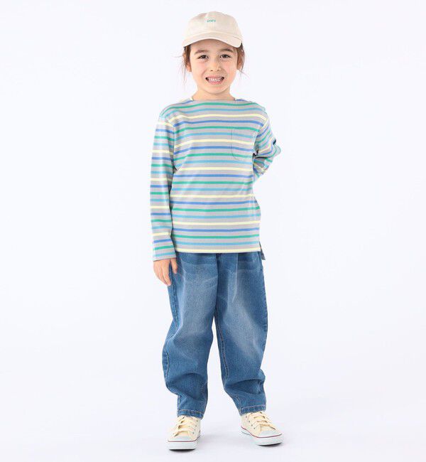 SHIPS KIDS「SHIPS KIDS:100～130cm / ボーダー 長袖 TEE」|Tシャツ・カットソー|