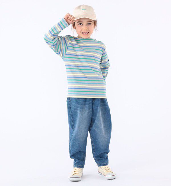 SHIPS KIDS「SHIPS KIDS:100～130cm / ボーダー 長袖 TEE」|Tシャツ・カットソー|