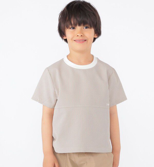 SHIPS KIDS「SHIPS KIDS:100～130cm /〈UVカット/吸水速乾〉ドライタッチ プルオーバー」|Tシャツ・カットソー|ベージュ系