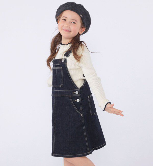 SHIPS KIDS「SHIPS KIDS:100～130cm /デニム オーバーオール スカート」|ジャンパースカート|