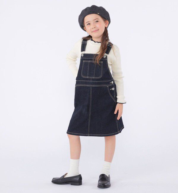 SHIPS KIDS「SHIPS KIDS:100～130cm /デニム オーバーオール スカート」|ジャンパースカート|