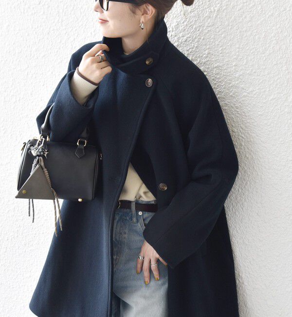 SHIPS any「【WEB限定】SHIPS any: PURE WOOL スタンド & テーラード ハーフ コート」|その他|