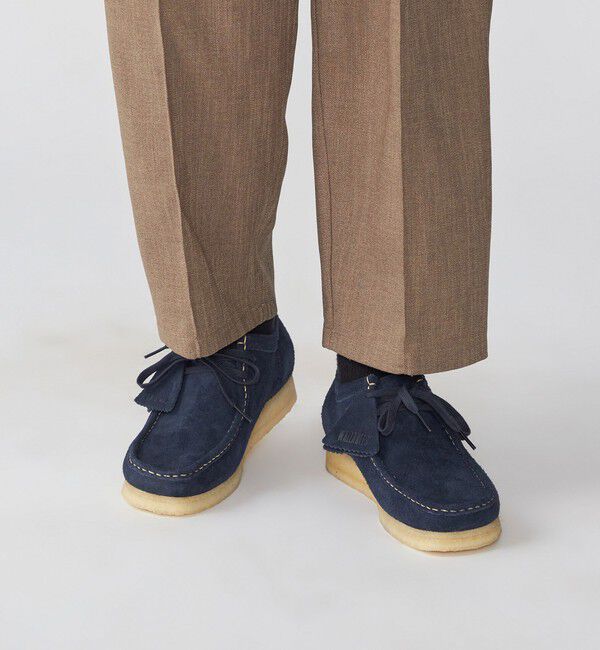 SHIPS「【SHIPS EXCLUSIVE】CLARKS: WALLABEE SUEDE NAVY」|ショートブーツ|