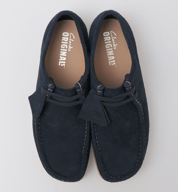 SHIPS「【SHIPS EXCLUSIVE】CLARKS: WALLABEE SUEDE NAVY」|ショートブーツ|
