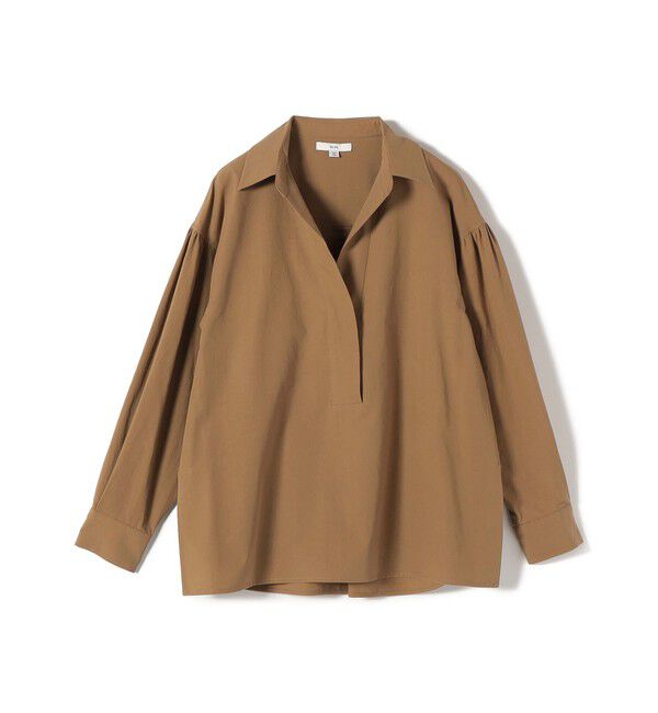 SHIPS for women「〈手洗い可能〉無地 / ストライプ サイド スリット スキッパー コットン シャツ 2」|シャツ・ブラウス|